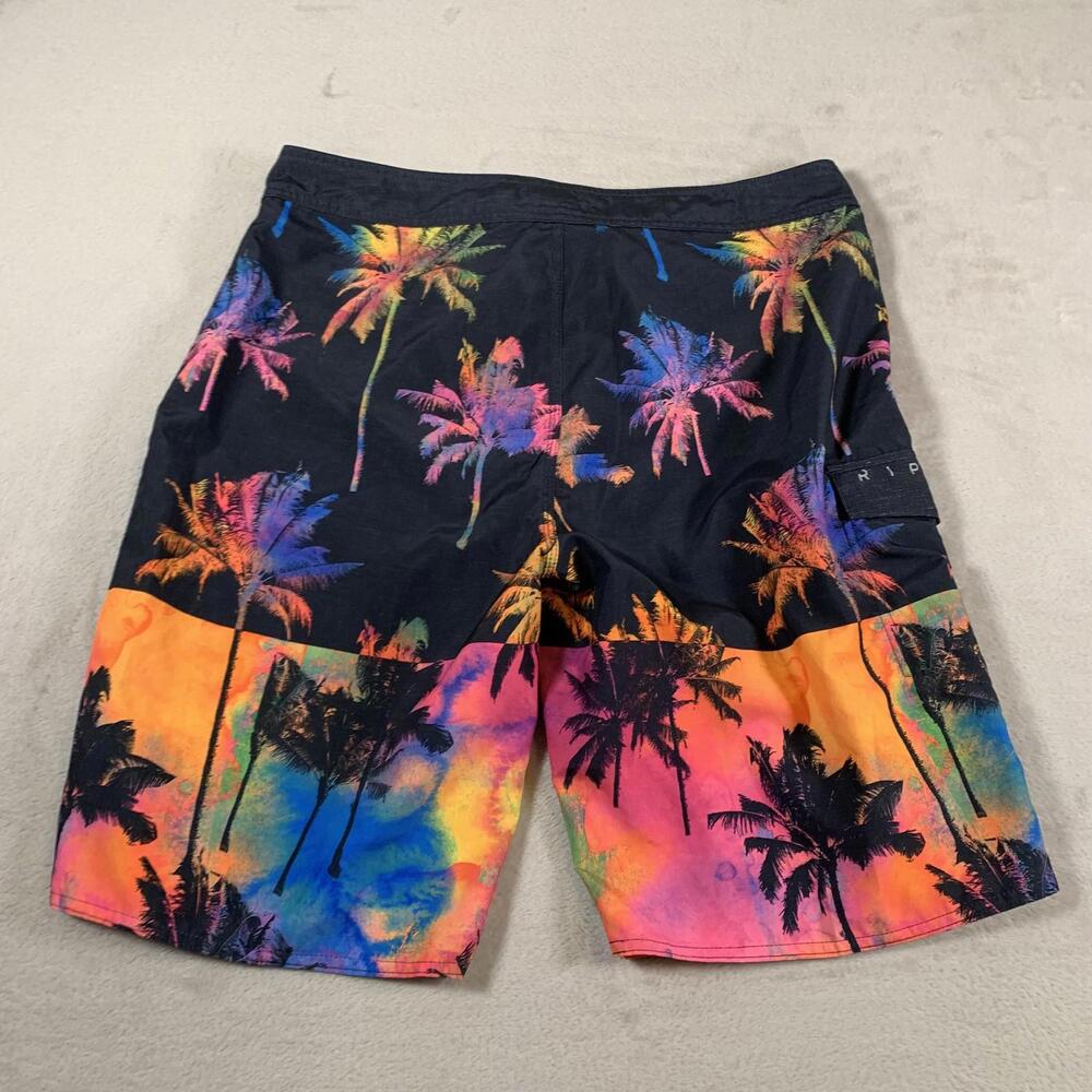 Rip Curl Board Shorts Mens 32 Neon Palm Tree Swim Trunks Beach Surf - Picture 11 of 12